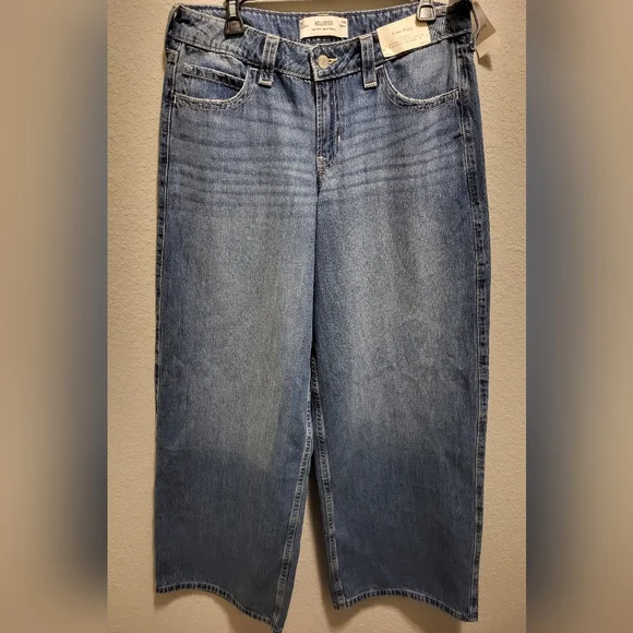 HOLLISTER Super Baggy Lowrise Wide-Leg Jeans 10R - Picture 2 of 13